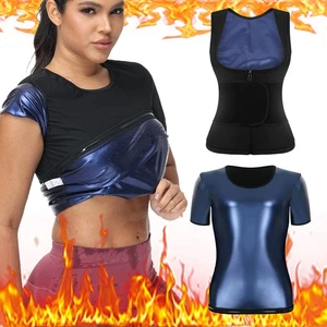 Mujeres Entrenador de Cintura Sudor Sauna Traje Pérdida de Peso Camisa Modelador de Cuerpo Prendas para el torso EE. UU. - Imagen 1 de 25