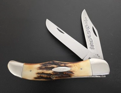 Cuchillo de cazador plegable Case XX 1977 Blue Scroll 5265sab - hermoso cuchillo de ciervo Foto 1 de 4