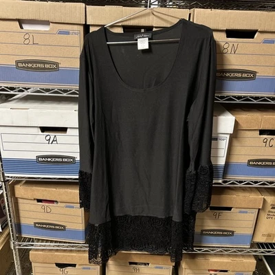 Camisa Top SLINKY BRAND Talla XL Negra Manga 3/4 Elastizada NUEVA 7f Foto 1 de 4