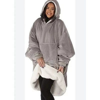 The COMFY Wearable Blanket Snuggie GRAY Hoodie Unisex One Size SUPER WARM! - Image 1 of 4
