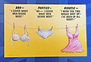 Saucy Bamforth Comic Postkarte 70er Jahre BH - HÖSCHEN - NACHTHEMD - Nr 145 - Bild 1 von 2