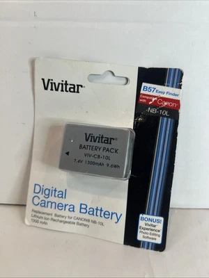 Batería de iones de litio de repuesto Vivitar NB-10L 1300mAh para PowerShot SX40, SX50 HS y G Foto 1 de 2