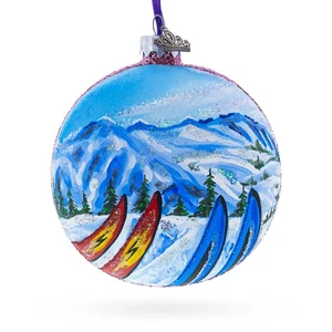 Park City Ski Resort, Utah, USA Glass Ball Ornament 4 Inches - Picture 1 of 5