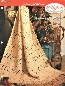 Aran Ways Afghan Needlecraft Shop Crochet Pattern Cardstock Page - Picture 1 of 1