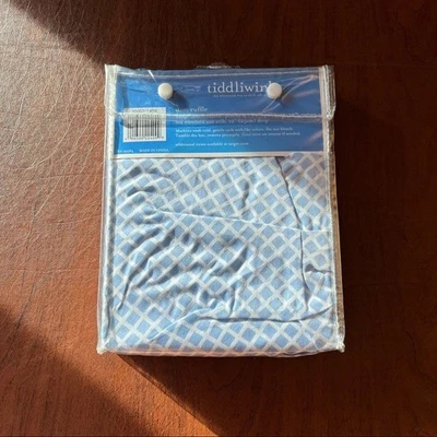 Пылевая оборка Tiddliwinks с алмазным узором синяя белая - Изображение 1 из 4