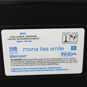 Mona Lisa Smile Julia Roberts Kirsten Dunst 2004 VHS Missing Outer Cover Jacket - Picture 1 of 8