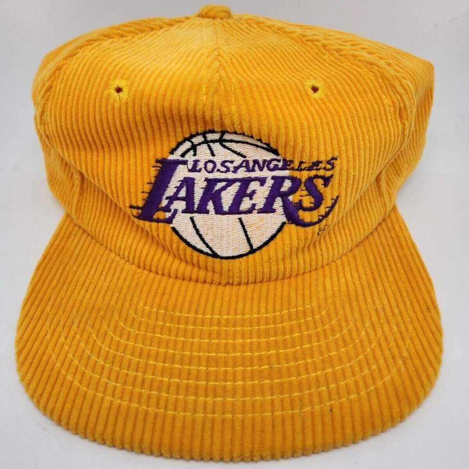 NEW Vintage Los Angeles Lakers Corduroy Yellow Snapback Hat Officially Licensed - Image 1 of 4