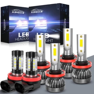 For Jeep Grand Cherokee 2019 2020 2021 H9 H11 H11 LED Headlight Hi-Lo + Fog Bulb - Picture 1 of 12