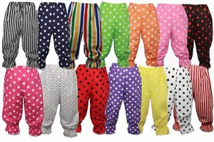 Childs 3/4 Length Bloomers Rag Doll Clown Pants Circus Big Top Fancy Dress - Picture 1 of 14
