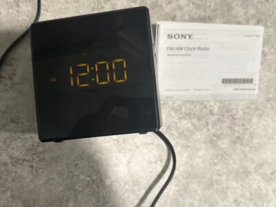 Sony ICF-C1 FM/AM Radio Alarm Clock Black Cube Tested & Working - Image 1 of 4