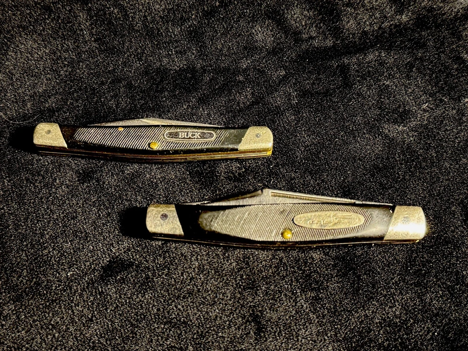 Juego De Colección De 2 Navajas de Bolsillo Plegable Buck 305/309 Lancer y Mini 2 Hojas, EE. UU. Foto 1 de 4