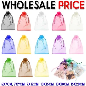 50-500Pcs Organza Gift Bags Wedding Party Favour Xmas Jewellery Candy Pouches - Picture 1 of 16