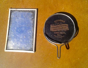 Antique Advertising Souvenir Swivel Mirror Universal Theaters Concession Chicago - Picture 1 of 3