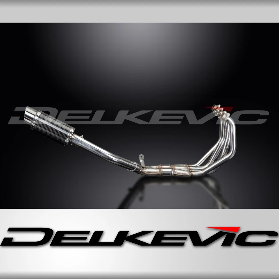 Honda CBR900RR CB900F 919 1992-2008 Complete Exhaust 4-1 8" Round Carbon Muffler - Image 1 of 4