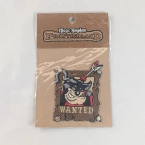 Disney Iron-on Patch Peg Leg Pete Wanted Poster Frontierland Magic Kingdom VTG - Picture 1 of 6