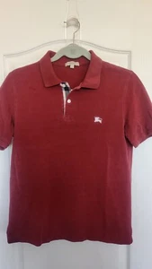 Burberry Mens Dark Red Polo Shirt Sz S - Picture 1 of 10