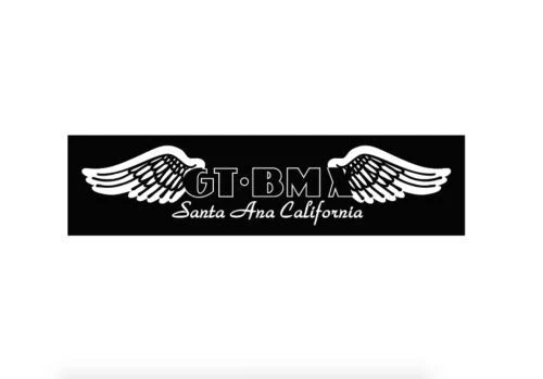 Calcomanía de manillar GT BMX Santa Ana - blanco sobre negro Foto 1 de 1
