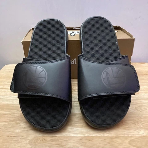 GOLDEN STATE WARRIORS ISlide Black NBA Slip-On Slide Sandals (Men's Size 6) Cover