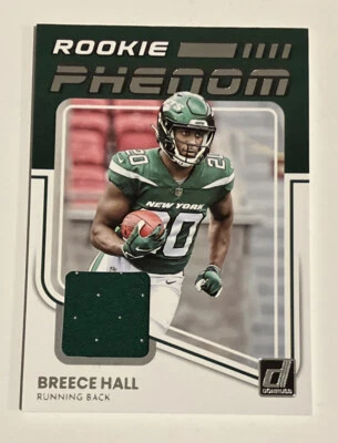 2022 Panini Donruss Breece Hall Rookie Phenom Jersey Patch Card Jets  #RPJ-13 - Image 1 of 2
