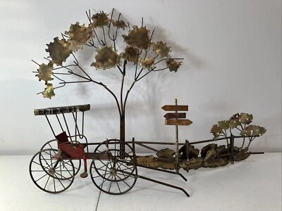 Escultura colgante de pared arte metal carruaje en encrucijada Curtis Jere de colección Foto 1 de 4