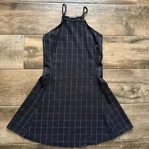 BRANDY MELVILLE Abigail Grid Print Skater Mini Dress, Black White, OS - Picture 1 of 9