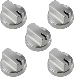 Stainless Steel Stove Knobs Replacement for GE Cooktop - 5 Pack - Picture 1 of 12