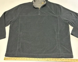 Vtg St John's Bay Men's Gray Quarter Zip Collared Pullover Sweatshirt Size Large - Picture 1 of 17