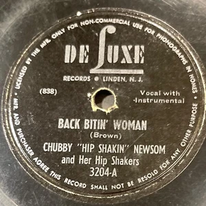 CHUBBY "Hip Shakin" NEWSOM Back Bitin' Woman / Bed Room Blues 1949 VG- HEAR - Picture 1 of 4