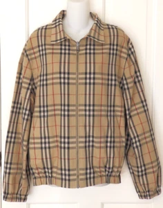 Vtg Authentic Burberry Nova Check Zip Front Lightweight Reversible Coat Jacket S - Picture 1 of 10
