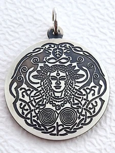 Freya Amulett 925 Sterling Silber Liebesgöttin 27 mm Ø Talisman Freiheit - Bild 1 von 6