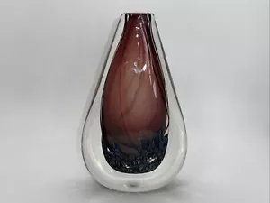 Jarrón de lágrima violeta púrpura lila púrpura lila púrpura vidrio Nancy Freeman Summerso Millefiori - Imagen 1 de 11