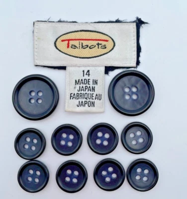 Talbots Botones de Repuesto 4 Agujeros Planos Redondos Negro Tortuga Lote Mixto Juego de 10 Foto 1 de 4
