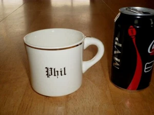 PHIL [ "NAME OF: PHIL" ], Ceramic Coffee Cup / Mug, VINTAGE USA 1970's yrs - Picture 1 of 8