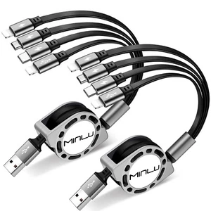 2 Pack 4 in 1 Multi USB Cable with Type-C Charging Cord for Tablets/iPad/Phones - Picture 1 of 5