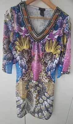 Designer Custo Barcelona Kleid (M) Bunt NEU - Bild 1 von 4