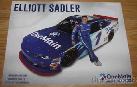 2016 Elliott Sadler One Main Financial Chevy Camaro NASCAR Xfinity postcard Cover