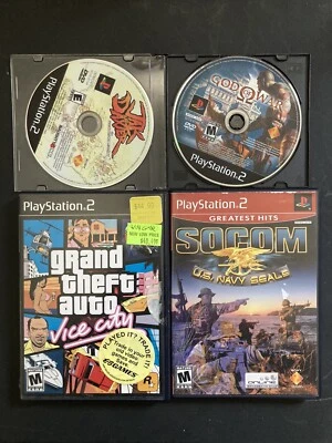 Lote de 4 Juegos Sony Ps2 Playstation - Jak and Daxter, SOCOM, GTA Vice City, GOW Foto 1 de 4