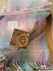 Vintage Faribo Faribault Woolen Mills acrylic throw new in the box pink blue - Picture 1 of 2