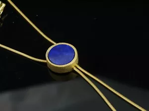 Bernd Wolf 925 Sterlingsilber Kette Anhaenger Lapislazuli vergoldet - Bild 1 von 7