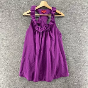Elle Blouse Women L Large Purple Sleeveless Racerback Pullover Casual Solid - Picture 1 of 7