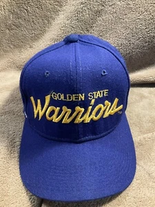 Vintage Golden State Warriors Sports Specialties Script wool snapback hat 90s - Picture 1 of 12