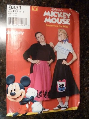 Simplicity 9431 Misses Disney Mickey Mouse Skirt 2000 Pattern size 8-18 Uncut - Image 1 of 2