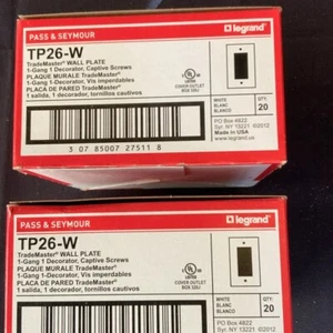Placa de pared Pass & Seymour TP26-W - 1 banda - blanca 2 cajas de 20 - Imagen 1 de 3