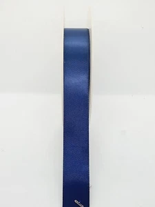 5m Navy Blue double-sided  woven satin ribbon trim  craft sewing 25mm  - Picture 1 of 1