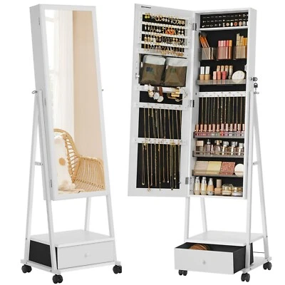 Schmuckschrank Spiegelschrank, Ganzkörperspiegel, abschließbarer, mit Schublade - Bild 1 von 4