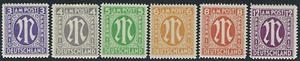 Alliierte Besetzung Amerikanische/ Britische Zone 1945 MiNr. 10-15 ** postfrisch - Bild 1 von 1