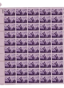 U.S. COMM SHEET OF 50 SCOTT#1060 1954 3ct NEBRASKA TERRITORY P#24969 OR #24970 - Picture 1 of 2