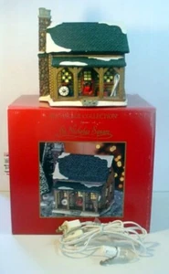 NEW 1998 St Nicholas Square Log Cabin Village Collection Lighted Building Retire - Picture 1 of 24