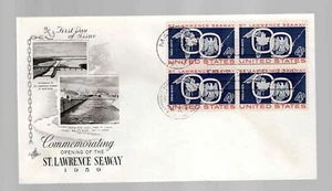 US Scott #1131, First Day Cover 6/6/59 DUAL CANCEL Block St Lawrence Seaway - Picture 1 of 1