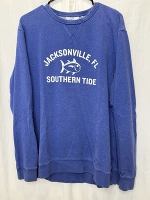 Sudadera Southern Tide Para Hombres L Azul Real Logo Skipjack Jacksonville FL Foto 1 de 3